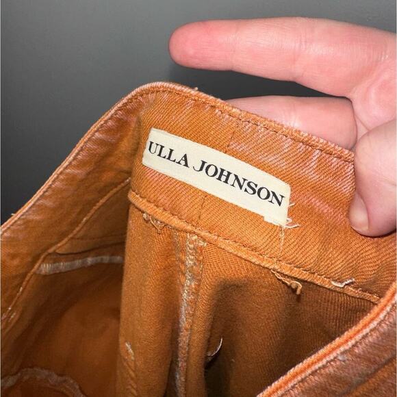 Ulla Johnson Storm Jean Rust Acid Wash Orange Barrel Pants Size 2 Pockets - Picture 3 of 10